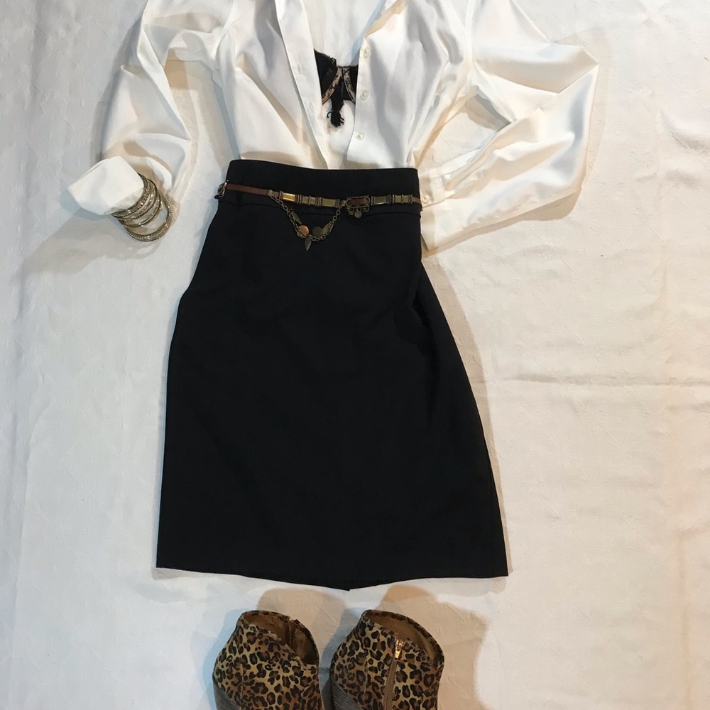 Tribal Black knee length slip on skirt!
